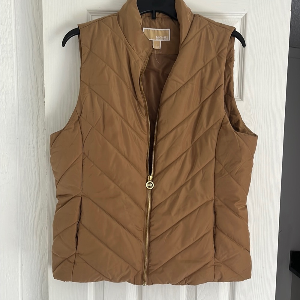 Michael Kors Women's Tan Quilted Vest